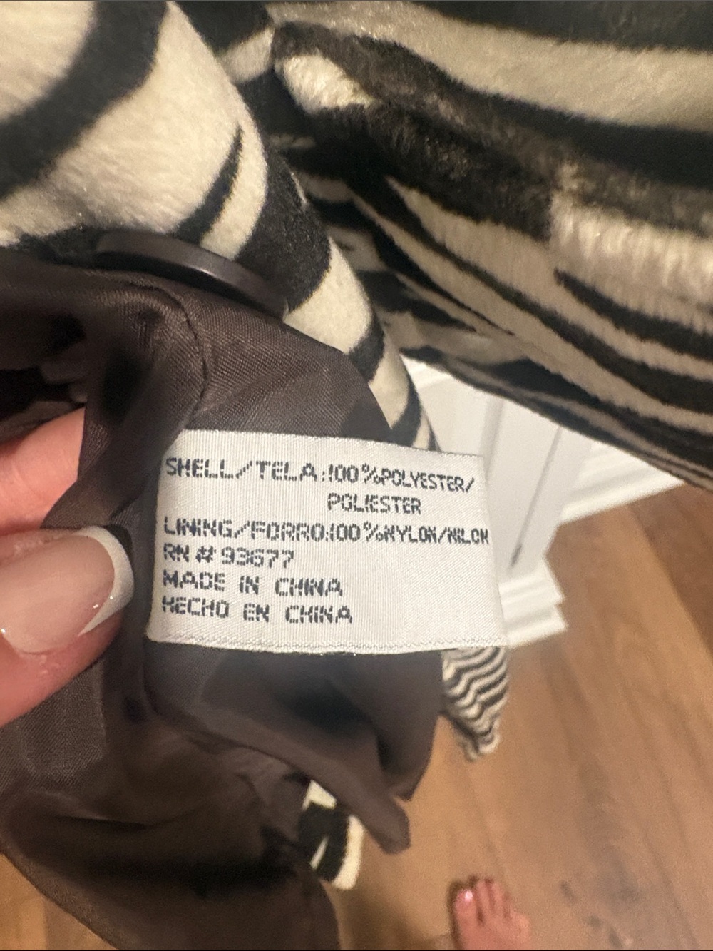Classic MixIt Faux Fur Black and Cream Animal Print Coat - Picture 8 of 9